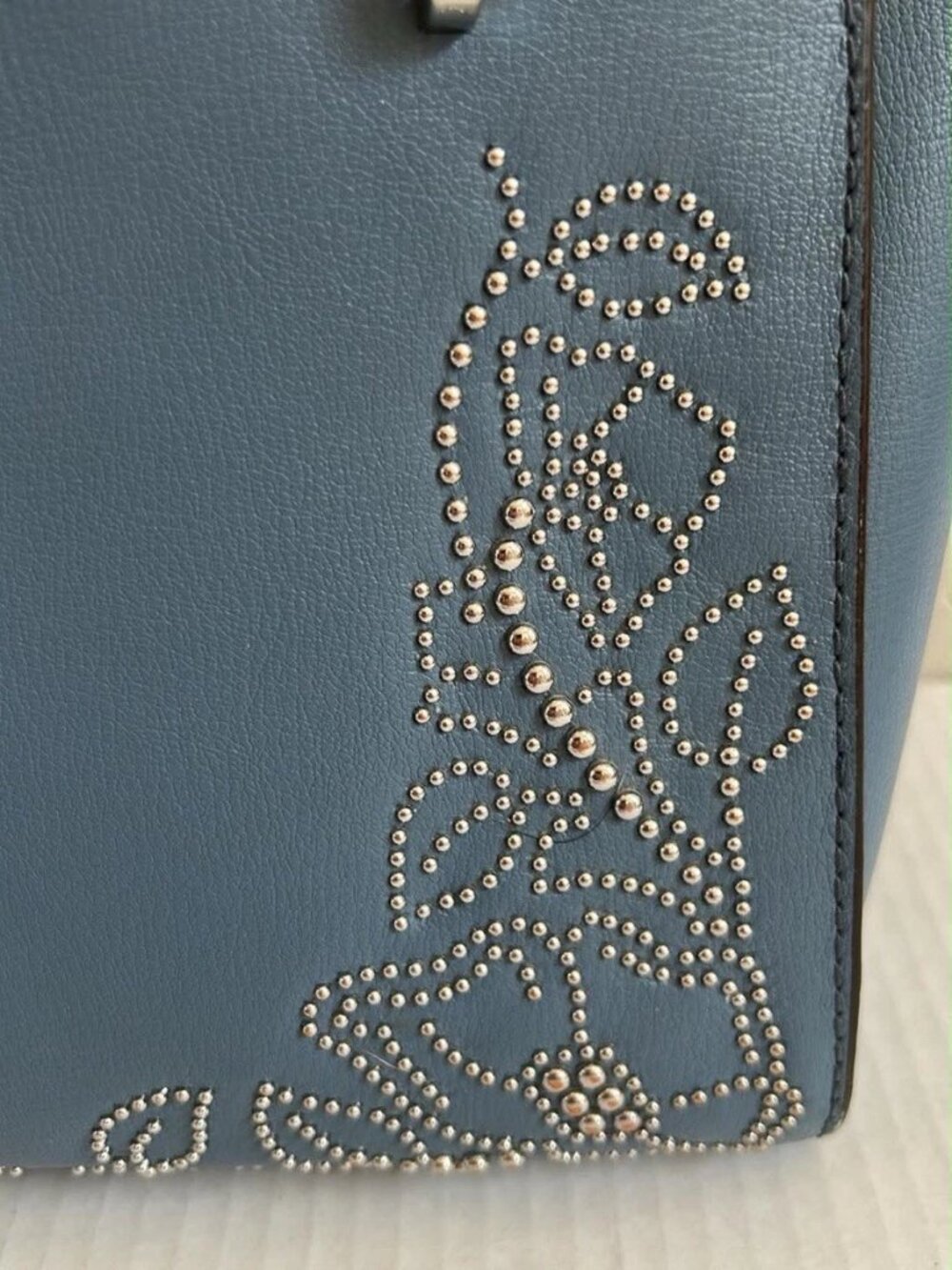 Michael Kors Ellis Small Convertible Leather Shoulder Bag - Denim Blue - Picture 3 of 10